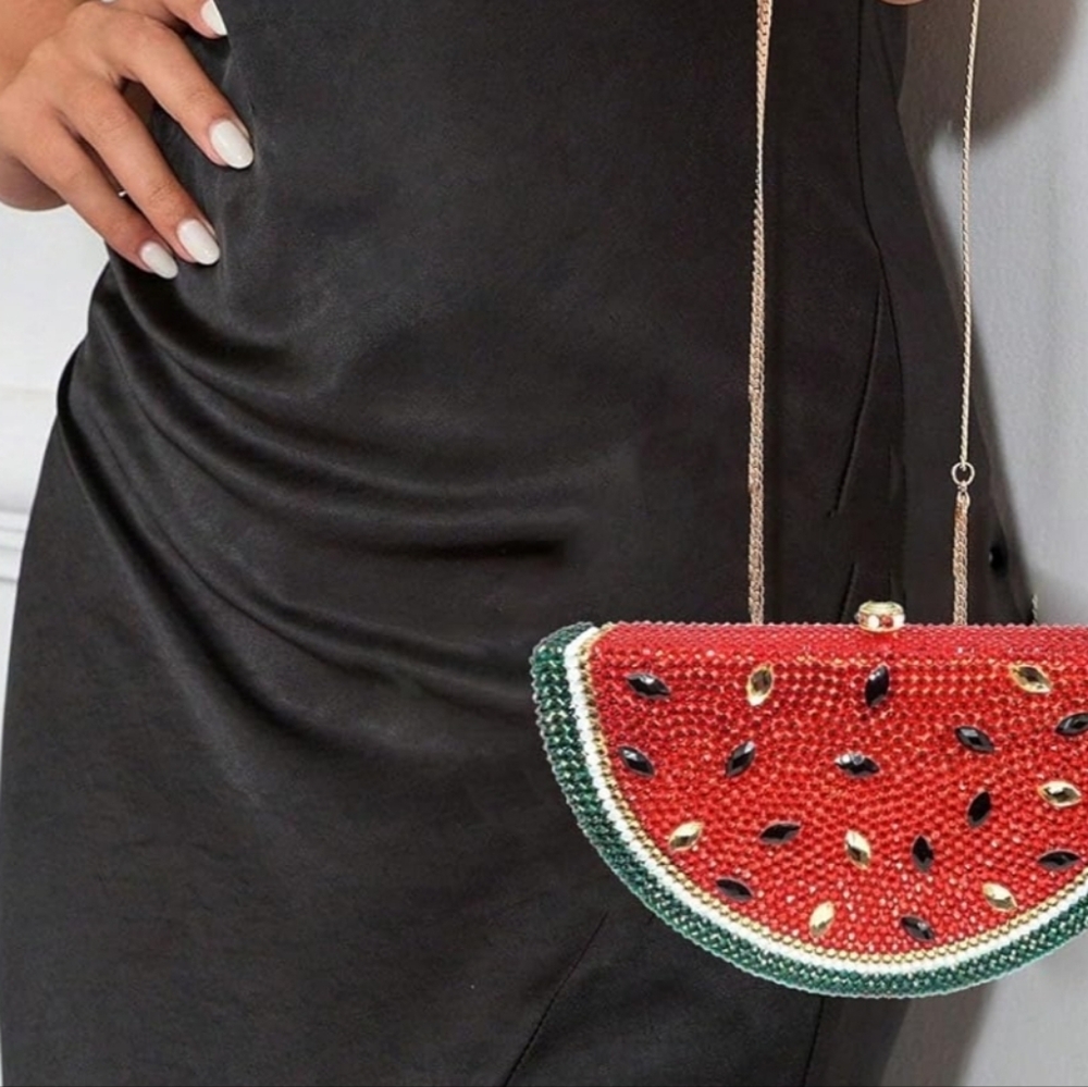 🌍NWT  Crystals  crossbody Clutch  bag black&gold "seeds"